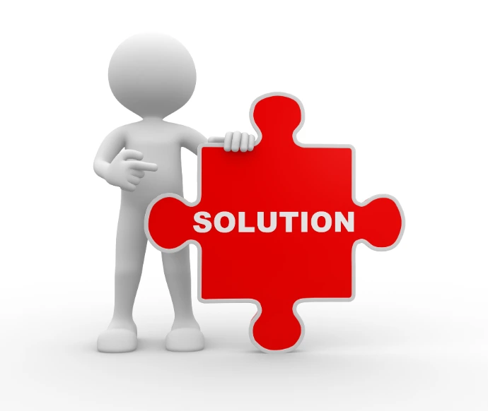 personnage avec pièce de puzzle "solution"